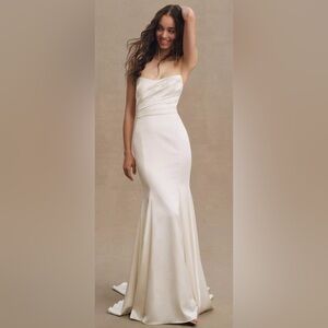 Willowby by Watters Elynor Strapless Satin Mermaid Wedding Gown